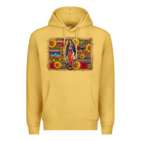 Antique Gold Our Lady Of Guadalupe Glitter Leopard Flowers Premium Hoodie - FaDigitalArtStudio