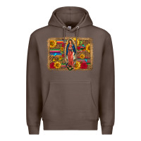 Coffee Our Lady Of Guadalupe Glitter Leopard Flowers Premium Hoodie - FaDigitalArtStudio