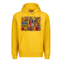 Lemon Our Lady Of Guadalupe Glitter Leopard Flowers Premium Hoodie - FaDigitalArtStudio