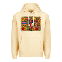 Pina Colada Our Lady Of Guadalupe Glitter Leopard Flowers Premium Hoodie - FaDigitalArtStudio