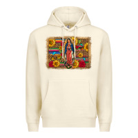Sandshell Our Lady Of Guadalupe Glitter Leopard Flowers Premium Hoodie - FaDigitalArtStudio
