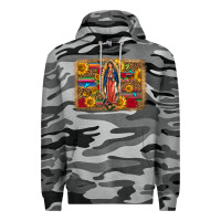 Slate Camo Our Lady Of Guadalupe Glitter Leopard Flowers Premium Hoodie - FaDigitalArtStudio