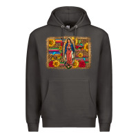 Smoke Our Lady Of Guadalupe Glitter Leopard Flowers Premium Hoodie - FaDigitalArtStudio