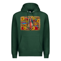Sports Green Our Lady Of Guadalupe Glitter Leopard Flowers Premium Hoodie - FaDigitalArtStudio