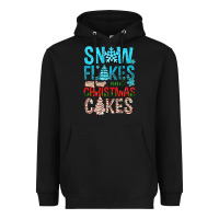 Black Snow Flakes aAd Christmas Cakes Heavyweight Hoodie - BundleAndBundleShop
