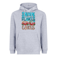 Heather Grey Snow Flakes aAd Christmas Cakes Heavyweight Hoodie - BundleAndBundleShop