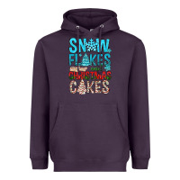 Plum Snow Flakes aAd Christmas Cakes Heavyweight Hoodie - BundleAndBundleShop