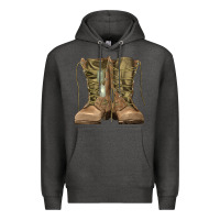 Charcoal Heather soldier boots Premium Hoodie - RanaPortraitStore