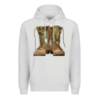 Dove Grey soldier boots Premium Hoodie - RanaPortraitStore