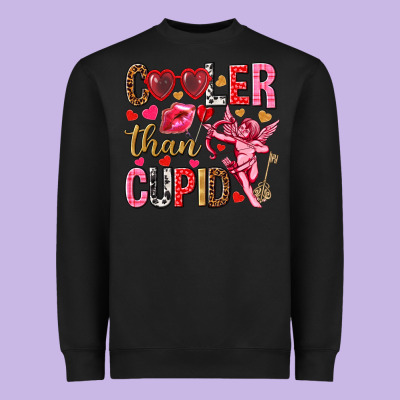 Cooler Than Cupid Valentine's Day Heavyweight Sweatshirt Designed By Howdyjamesfarm
