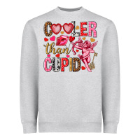 Heather Grey Cooler than Cupid Valentine's Day Heavyweight Sweatshirt - HowdyJamesFarm