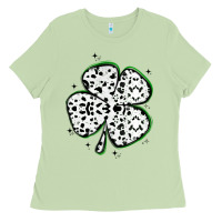 Four Leaf Clover Dalmatian Print Grunge Ladies Tee | Teevron