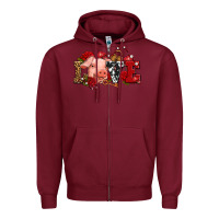 Burgundy love with pig olivia Zipper Hoodie - OliviaCreatesArt