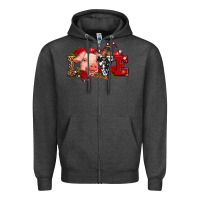 Charcoal Heather love with pig olivia Zipper Hoodie - OliviaCreatesArt
