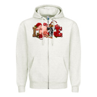 Oatmeal Heather love with pig olivia Zipper Hoodie - OliviaCreatesArt