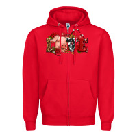 Red love with pig olivia Zipper Hoodie - OliviaCreatesArt
