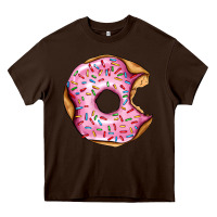 Chocolate Brown pink strawberry donut Heavy Core Tee - AdoDesignShop