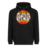Black baseball with sunflower round earrings Heavyweight Hoodie - BundleAndBundleShop