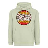 Matcha baseball with sunflower round earrings Heavyweight Hoodie - BundleAndBundleShop