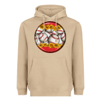 Mushroom baseball with sunflower round earrings Heavyweight Hoodie - BundleAndBundleShop