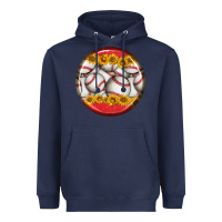 Navy baseball with sunflower round earrings Heavyweight Hoodie - BundleAndBundleShop