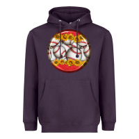 Plum baseball with sunflower round earrings Heavyweight Hoodie - BundleAndBundleShop