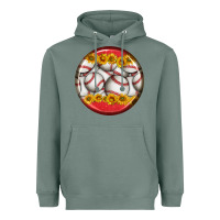 Sage baseball with sunflower round earrings Heavyweight Hoodie - BundleAndBundleShop