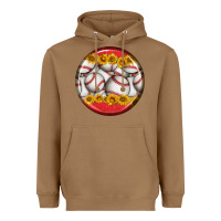 Toasted Coconut baseball with sunflower round earrings Heavyweight Hoodie - BundleAndBundleShop