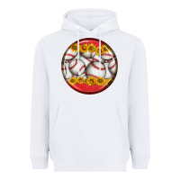 White baseball with sunflower round earrings Heavyweight Hoodie - BundleAndBundleShop