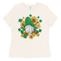 Bone st patrick's day shamrock sunflowers gnome Ladies Tee - MaliasSmallBusiness