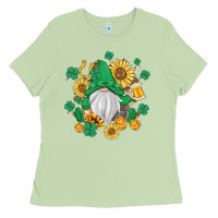 Matcha st patrick's day shamrock sunflowers gnome Ladies Tee - MaliasSmallBusiness