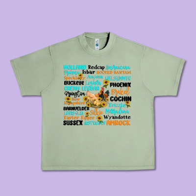 Chicken Typography Urban Heavy Tee Designed By Artiststas