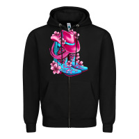 Black valentine cowboy boots and hat olivia Zipper Hoodie - OliviaCreatesArt
