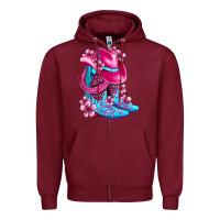 Burgundy valentine cowboy boots and hat olivia Zipper Hoodie - OliviaCreatesArt