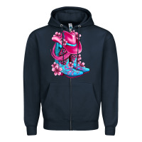 Navy valentine cowboy boots and hat olivia Zipper Hoodie - OliviaCreatesArt