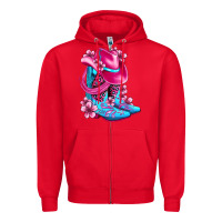Red valentine cowboy boots and hat olivia Zipper Hoodie - OliviaCreatesArt