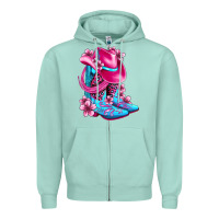 Seafoam valentine cowboy boots and hat olivia Zipper Hoodie - OliviaCreatesArt