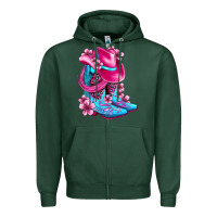 Sports Green valentine cowboy boots and hat olivia Zipper Hoodie - OliviaCreatesArt