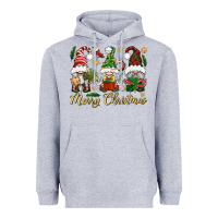 Heather Grey Merry Christmas Gnomes Heavyweight Hoodie - BundleAndBundleShop