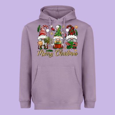 Merry Christmas Gnomes Heavyweight Hoodie Designed By Bundleandbundleshop