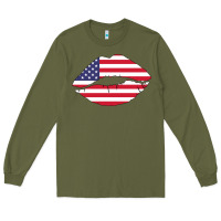 Army Green American lip Long Sleeve Tee - Bettercallsaul