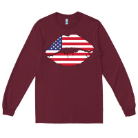 Burgundy American lip Long Sleeve Tee - Bettercallsaul