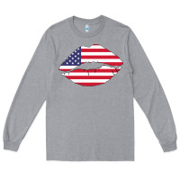 Heather Grey American lip Long Sleeve Tee - Bettercallsaul