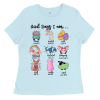 Baby Blue gos says ı am easter Ladies Tee - MaliasSmallBusiness