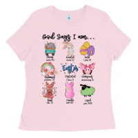 Bubblegum Pink gos says ı am easter Ladies Tee - MaliasSmallBusiness
