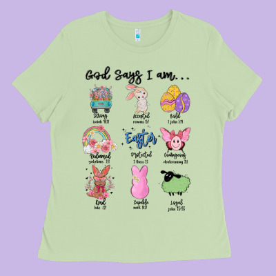 Gos Says ı Am Easter Ladies Tee Designed By Maliassmallbusiness