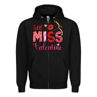 Black little miss valentine Zipper Hoodie - OliviaCreatesArt