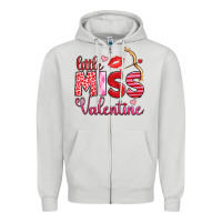 Dove Grey little miss valentine Zipper Hoodie - OliviaCreatesArt