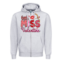 Heather Grey little miss valentine Zipper Hoodie - OliviaCreatesArt