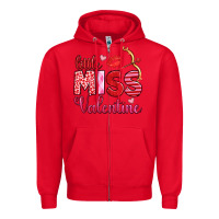 Red little miss valentine Zipper Hoodie - OliviaCreatesArt